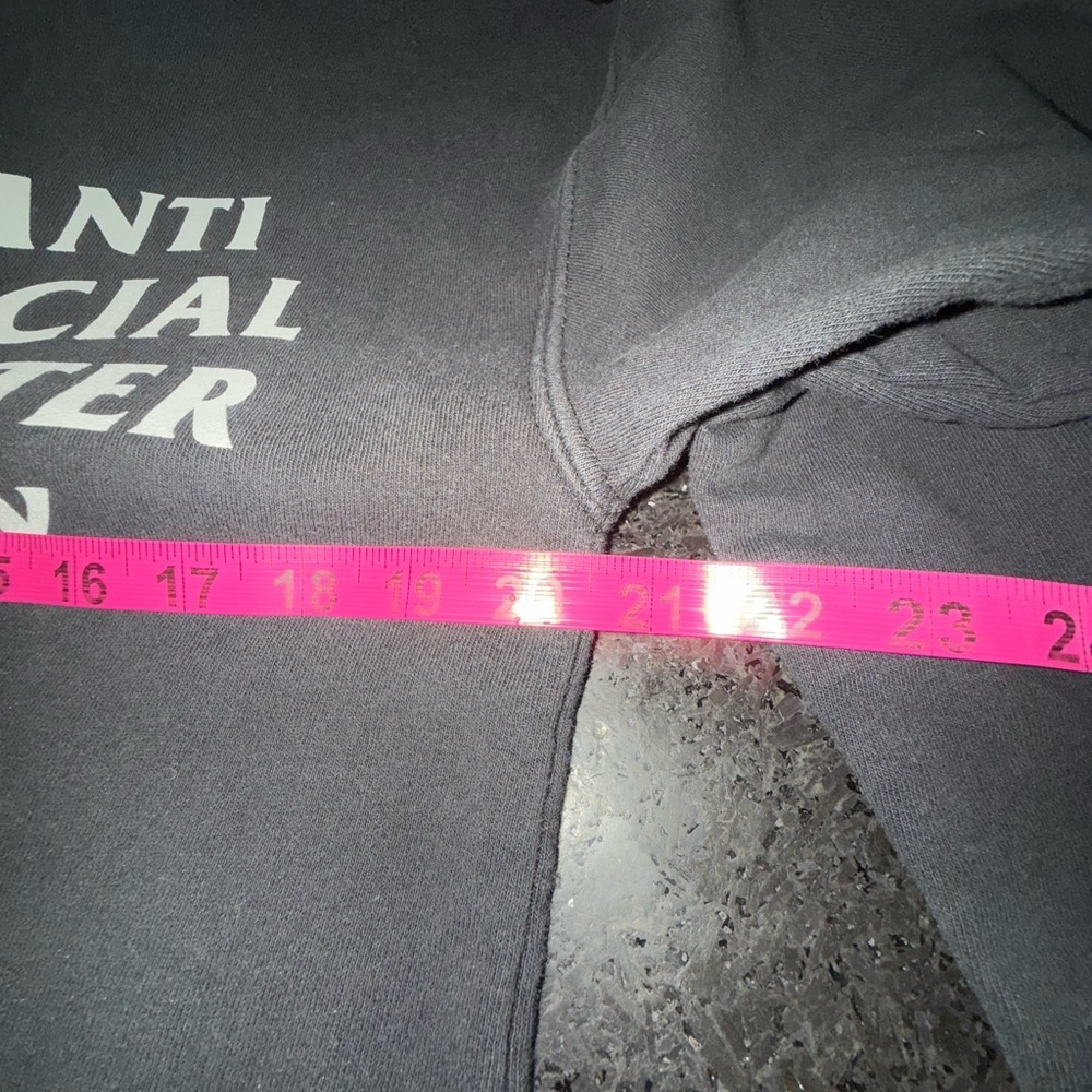 Uec Black Anti Social Butter Fly Hoodie With Pocket Pouch Sz M View 5